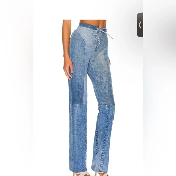 EB DENIM Lace Up in Medium Wash